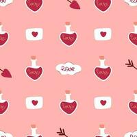 Romantic love seamless pattern vector