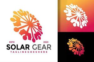 Solar Gear Energy Logo vector icon illustration
