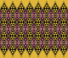 Ethnic folk geometric seamless pattern in yellow and purple in vector illustration design for fabric, mat, carpet, scarf, wrapping paper, tile and more