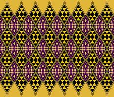 Ethnic folk geometric seamless pattern in yellow and purple in vector illustration design for fabric, mat, carpet, scarf, wrapping paper, tile and more