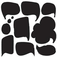 Hand drawn set of cute speech bubble in grunge style on the white background vector