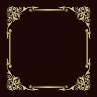 vintage frame border ornament, floral decorative vector