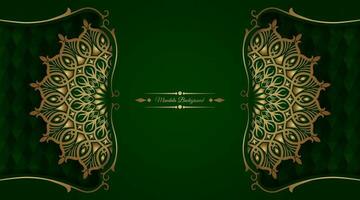 green and gold, luxury mandala background vector