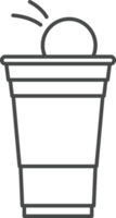 schema birra pong illustrazione. plastica tazza e sfera. tradizionale festa potabile gioco png