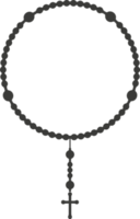 radband pärla silhuett. bön Smycken för meditation. katolik kransen med en korsa. religion symbol png