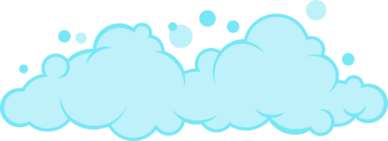 Soap foam with bubbles. Carton light blue suds of bath water, shampoo, shaving, mousse png