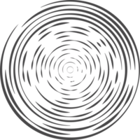 cirkel concentrisch lijnen. golfde ringen en ronde geluid golven patroon. radiaal signaal radar teken. abstract sonar png