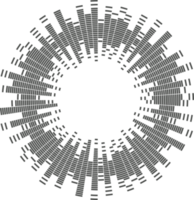 abstrait circulaire égaliseur. rond l'audio eq les ondes sonores. graphique abstrait Cadre png