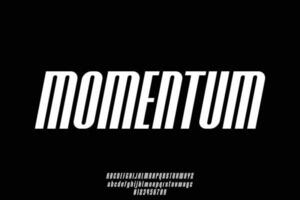 Modern slant condensed style display font vector