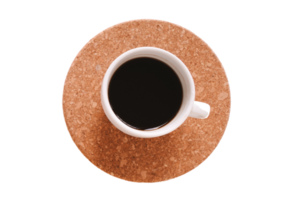 Brown ttray with a cup of coffee isolated on a transparent background png