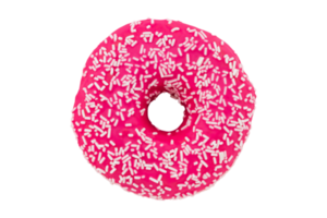 Pink donut isolated on a transparent background png