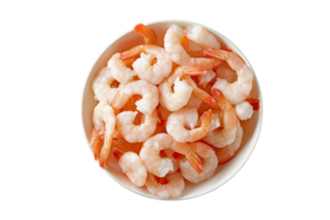 White bolw with shrimp isolated on a transparent background png