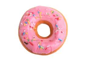 Donut with strawberry glaze isolated on a transparent background png