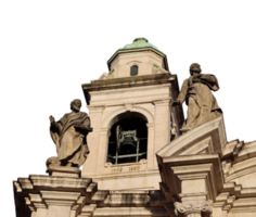 middeleeuws beeldhouwwerk van een heilige, klooster galerij van de chiesa di san marco, bergamo. png