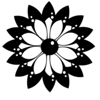 black and white flower png