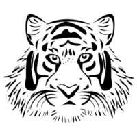 black and white tiger png