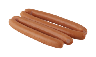 Cooked, smoked sausage cut out isolated on background transparent png