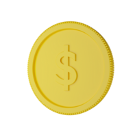 Gold Münze mit Dollar Zeichen 3d Symbol. png