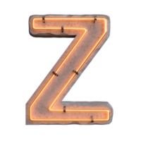 calcestruzzo neon leggero alfabeto z su trasparente sfondo, png file