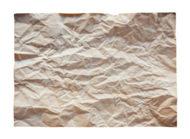 Old brown paper isolated on transparent background. Png realistic design element.