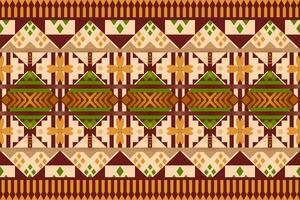 Colorful geometric ethnic seamless pattern design for wallpaper, background, fabric, curtain, carpet, clothing, and wrapping. vector