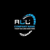 ALL letter logo creative design with vector graphic, ALL simple and modern logo.