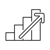 statistic increasing diagram chart outline icon vector illustration