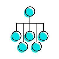 organization structure flow chart outline blue icon vector illustration