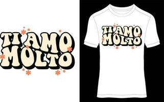 amor usted entonces mucho vistoso retro Clásico tipografía camiseta diseño vector