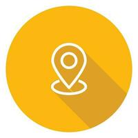 3d Location flat Icon, GPS Pointer Icon, Map Locator Sign, Pin location Vector, Colored Pin Point Flat Icon With Long Shadow vector