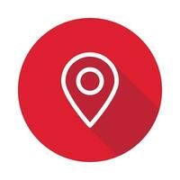 3d Location flat Icon, GPS Pointer Icon, Map Locator Sign, Pin location Vector, Colored Pin Point Flat Icon With Long Shadow vector