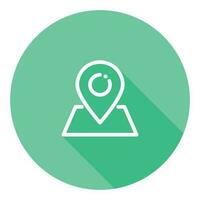 3d Location flat Icon, GPS Pointer Icon, Map Locator Sign, Pin location Vector, Colored Pin Point Flat Icon With Long Shadow vector