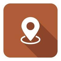 3d Location flat Icon, GPS Pointer Icon, Map Locator Sign, Pin location Vector, Colored Pin Point Flat Icon With Long Shadow vector