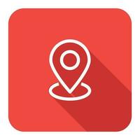 3d Location flat Icon, GPS Pointer Icon, Map Locator Sign, Pin location Vector, Colored Pin Point Flat Icon With Long Shadow vector