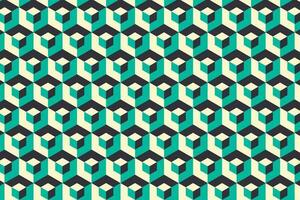 3d optical illusion cubic block pattern. Vector background.