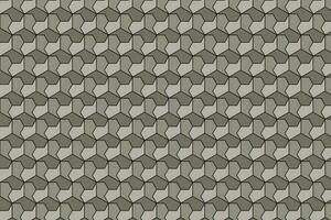 3d gray polygonal cube with black contour mosaic grid background. Seamless pattern of isometric block polygons. vector