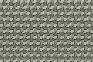 3d gray polygonal cube with black contour mosaic grid background. Seamless pattern of isometric block polygons. vector