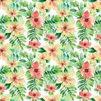 Floral shape watercolor seamless pattern. vector