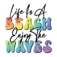 Summer Beach Retro Wavy Vector T-shirt Design