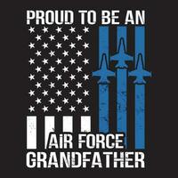 orgulloso nosotros aire fuerza abuelo America bandera del padre día gracioso regalo vector