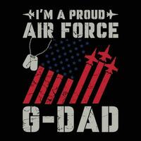 Proud Air Force american flag funny gift for father's day vector