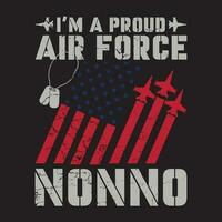 Proud Air Force american flag funny gift for father's day vector