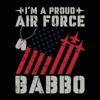 Proud US Air Force Dad Rocket America Flag Father's Day funny Gift T-Shirt vector