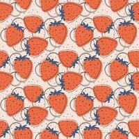 vivid strawberry pattern vector
