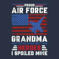 Proud Air Force Grandma U.S Flag Veteran 4th Of July Gift vector