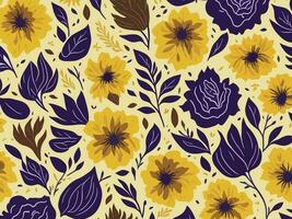 Flower pattern design vector illustration. Beautiful elegant floral pattern art for print, wallpaper, decoration.