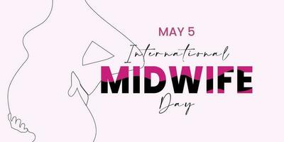 Illustration Of International Midwives Day with Outline of a pregnant woman. vector