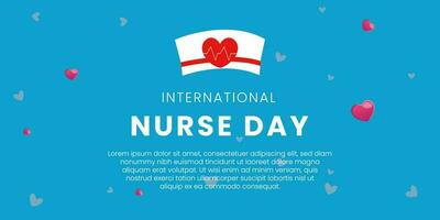 International Nurses Day observed around the world on 12 May of each year, to mark the contributions that nurses make to society. Vector Illustration.