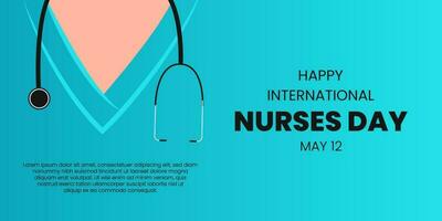 International Nurses Day observed around the world on 12 May of each year, to mark the contributions that nurses make to society. Vector Illustration.