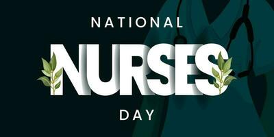nacional enfermeras día es observado en unido estados en 6to mayo de cada año, gracias usted enfermeras vector ilustración.